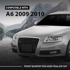 G-PLUS Front Bumper Tow Hook Cover for Audi A6 2009-2010 Black Front View