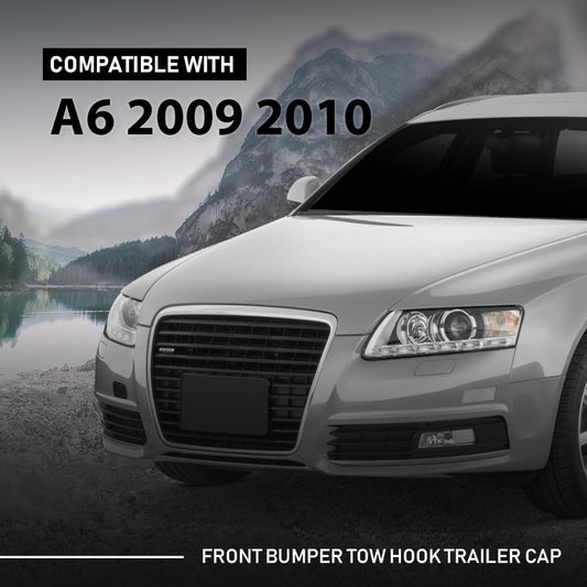 G-PLUS Front Bumper Tow Hook Cover, Compatible with Audi A6 3.0L 4.2L 2009 2010, 4F0807441F, Black