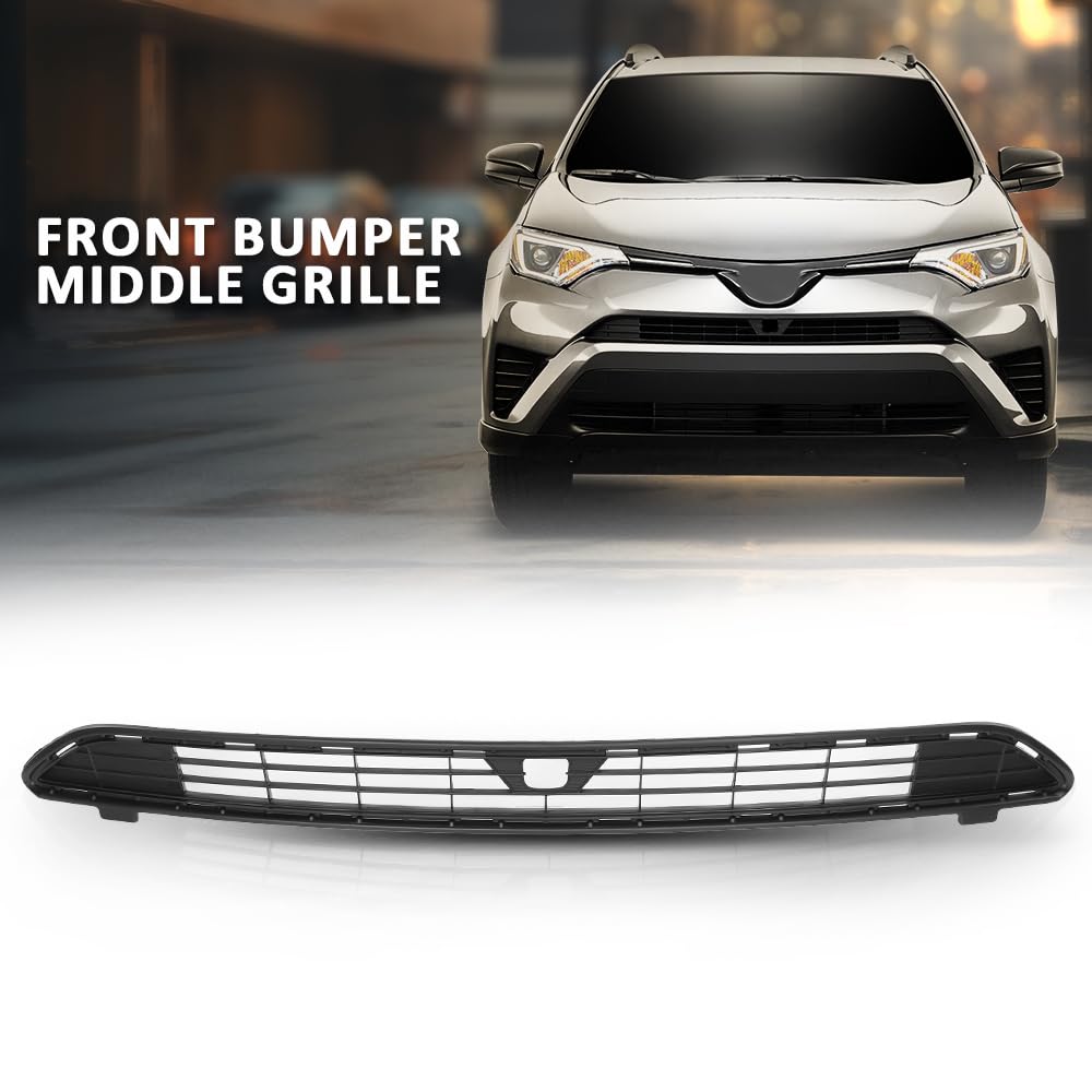 G-PLUS Front Bumper Center Middle Grille With Camera Option Compatible with Toyota Rav4 XLE LE 2016-2018 TO1036177 Grill
