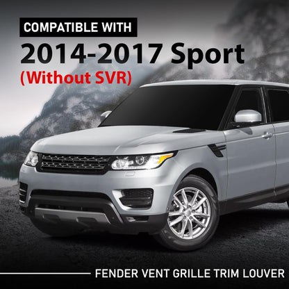 G-PLUS Fender Vent Grille Trim Louver Compatible with Land Rover Range Rover Sport 2014-2017 Without SVR Black