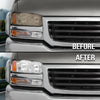G-PLUS Headlight Bumper Lamps Cover Chrome Clear Compatible with 1999-2007 GMC Sierra 1500.2001-2007 GMC Sierra 1500/2500 HD/3500 15850352 15850351