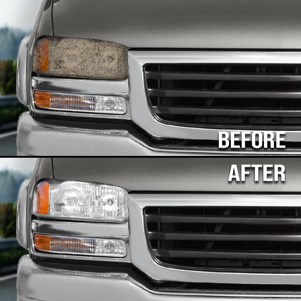 G-PLUS Headlight Bumper Lamps Cover Chrome Clear Compatible with 1999-2007 GMC Sierra 1500.2001-2007 GMC Sierra 1500/2500 HD/3500 15850352 15850351
