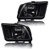 G-PLUS Headlights Assembly, Compatible with Ford Mustang 2005-2009 Left+Right Bumper Headlamps Clear Lens Black Housing Amber Reflector