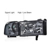 G-PLUS Headlights Lamps Fit 1994-2001 Dodge Ram 1500/1994-2002 Dodge Ram 2500 3500,Not fit Ram Sport,Smoky Lens Chrome Housing Clear Reflector w/o Bulbs Bumper Headlamps,faros delanteros Assembly