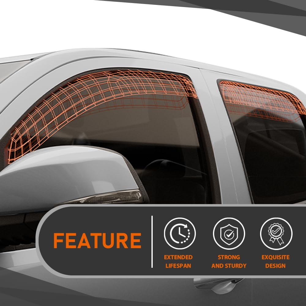 G-PLUS Out-Channel Window Vent Visor Deflectors Tape-On Side Rain Guards Compatible with Honda Accord 2018-2022 Impact-Resistant PMMA 6 PCS Smoky