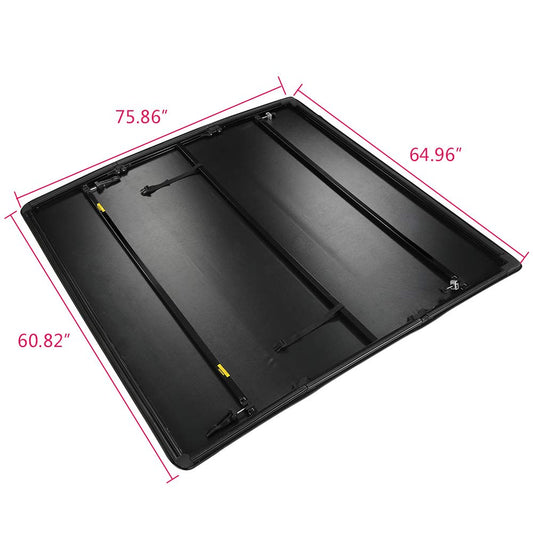 G-PLUS T3 Tri-Fold Soft Truck Tonneau Cover Replacement for 2005-2015 Toyota Tacoma Pickup | Double Cab 6Ft Short Bed | for Only Fleetside/Styleside Bed Models