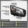 G-PLUS LED Headlight w/o AFS Right Passenger Side Compatible with Benz GLC 2016 2017 2018 2019 Without AFS 2539061401 Black