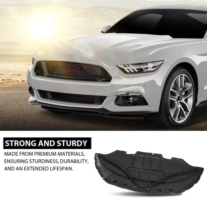 G-PLUS Front Engine Splash Shield, Compatible with Ford Mustang EcoBoost/GT/ V6 2015-2017, FR3Z17626B, FO1228144