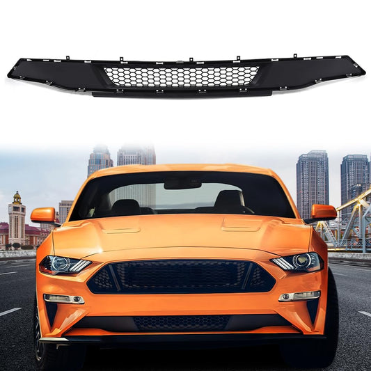 G-PLUS ABS Front Bumper Lower Grille Grill Honeycomb Style w/o Chrome Surround Compatible with Ford Mustang 2018-2021 (Not Fit Shelby GT500 models)