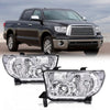 G-PLUS Headlights Compatible with Toyota Tundra 2007-2013/Compatible with Toyota Sequoia 2008-2017 Headlamps Pair Halogen Clear Lens Chrome Housing Clear Reflector,faros delanteros