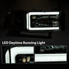 G-PLUS LED Light Strip Headlights w/o Bulbs Fit Dodge Ram 1500 1994-2001/Dodge Ram 2500 3500 1994-2002 w/o Bulbs Clear Lens Chrome Housing Clear Reflector Bumper Headlamps,faros delanteros Assembly