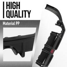 G-PLUS Rear Bumper Lip Diffuser LED Light for Honda Civic 2016-2021 Gloss Black Additional Angle