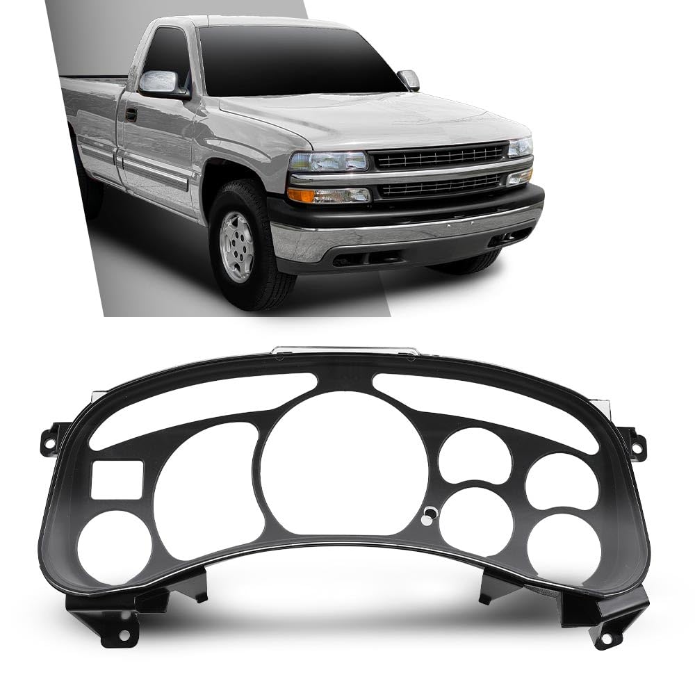 G-PLUS Instrument Cluster Lens Cover Compatible with Chevy Tahoe Silverado 1500 GMC Yukon Sierra 1999 2000 2001 2002 16227347 Black