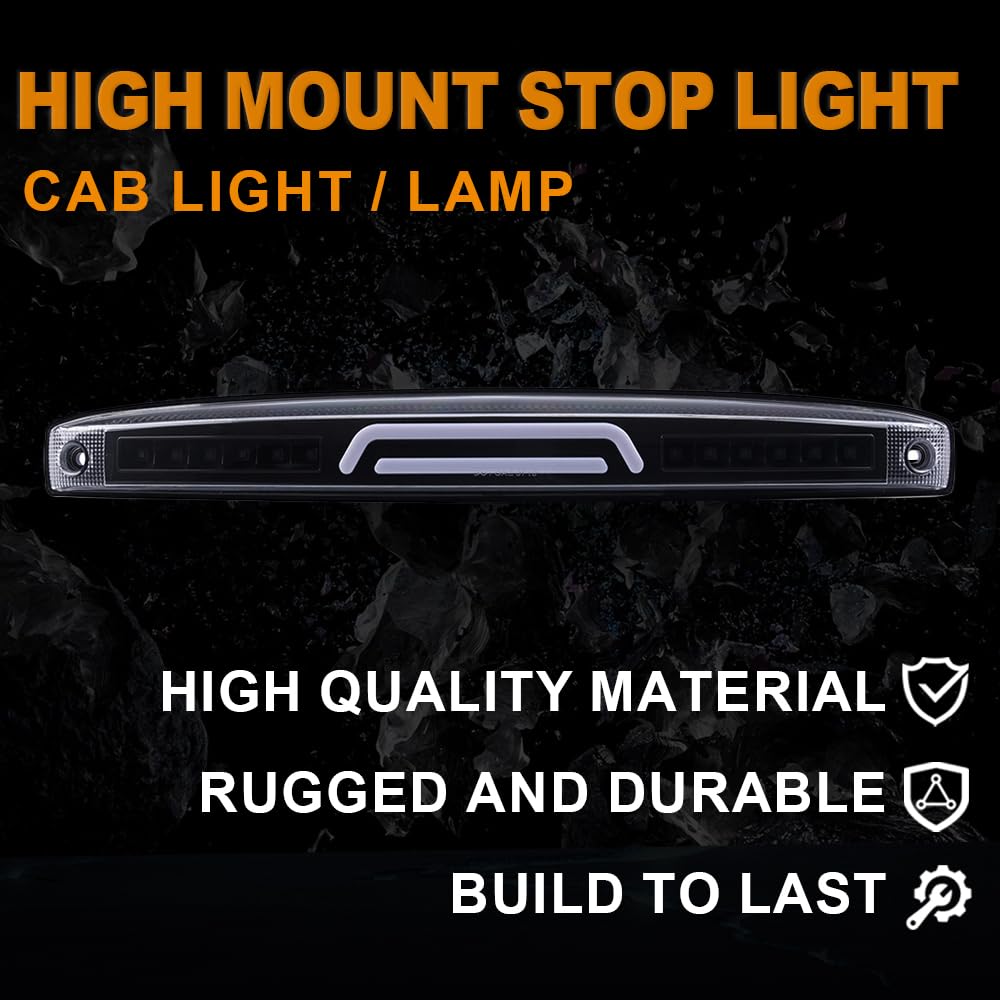 G-PLUS 3D LED Bar Rear Center Tailgate Lamp Brake Light Compatible with Dodge 2003-2006 Ram 2500 3500 Truck