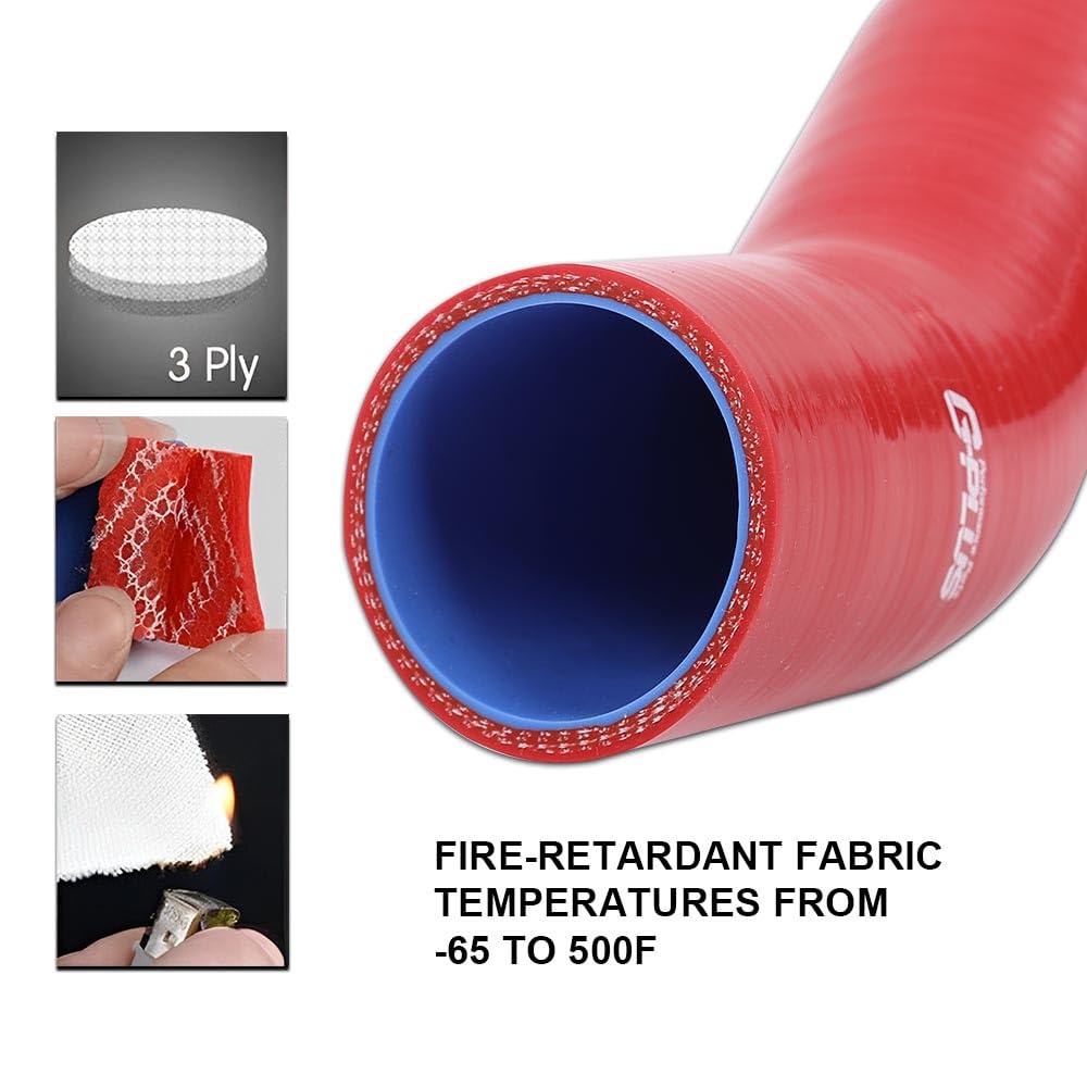 G-PLUS Red Radiator Silicone Hoses Compatible with Dodge Ram 2500 3500 Cummins 5.9L/6.7L Diesel 2003-2010