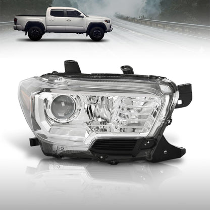 G-PLUS Headlight Assembly Right Side Compatible with Toyota Tacoma SR5 Crew Cab/Extend Cab Pickup 2019-2023 White and Black