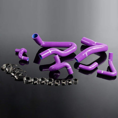 G-PLUS Silicone Radiator Coolant Hose Pipe Kit Clamps Compatible With 1979-1983 Ford Mustang V8/V6 MT/1986-1993 Mustang GT LX Cobra 5.0, Purple