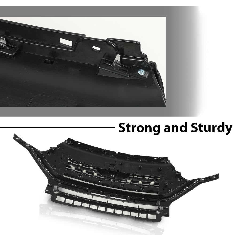 G-PLUS Front Bumper Upper Grille Radiator Compatible with Ford Explorer 2020 2021 2022 Chrome Plastic
