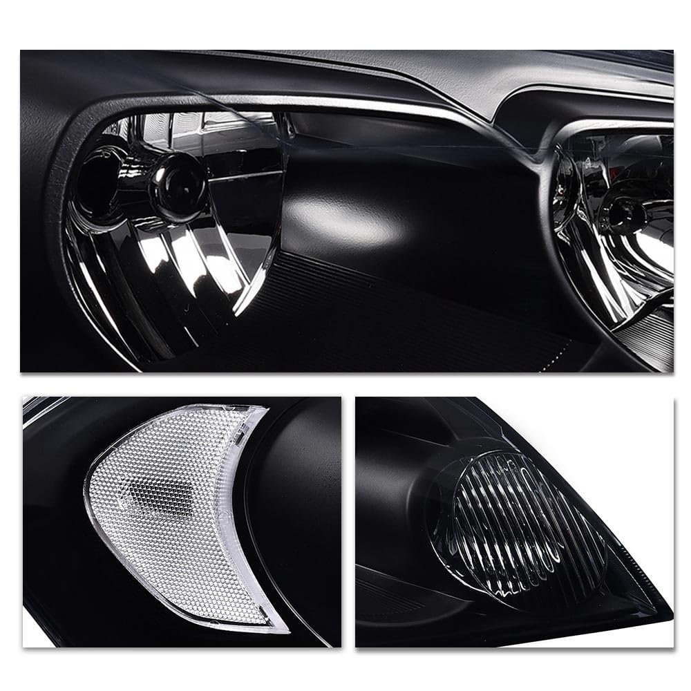 G-PLUS Headlights Assembly Fit Chevy Monte Carlo 2006 2007/Chevy Impala 2006-2013/Chevy Impala Limited 2014 2015 2016 Headlamps W/o Bulbs Smoky Lens Black Housing Clear Reflector,faros delanteros