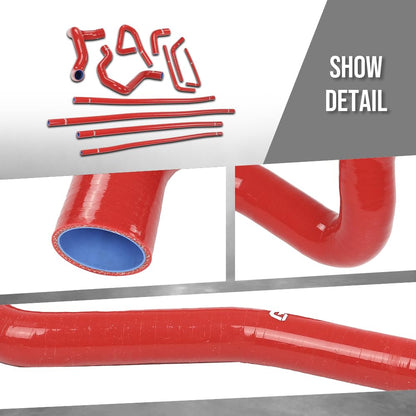 G-PLUS Radiator & Heater Hose Kit Compatible with Ford F150 F250 F350 Bronco Trucks 5.0L/5.8L 1988 1989 1990 1991 1992 1993 1994 FOTZ8260E, FOTZ8286D Red