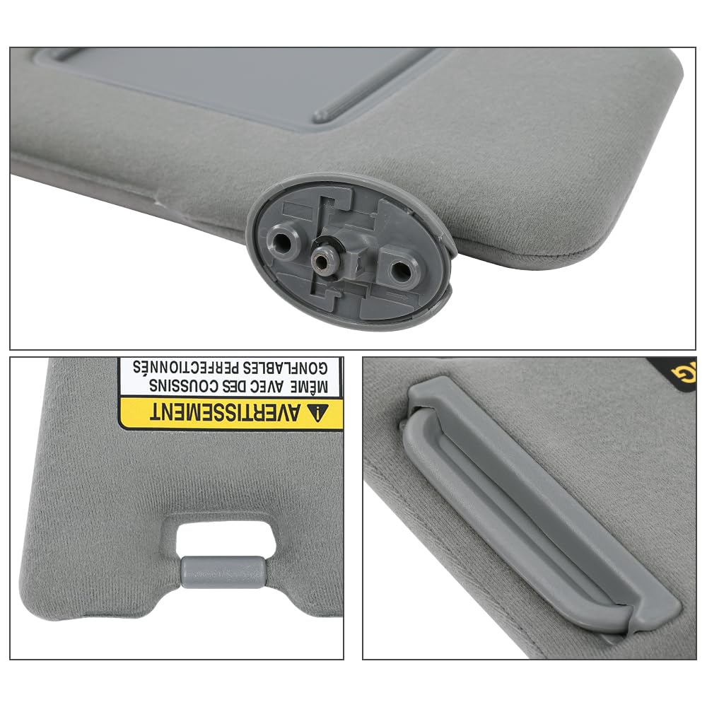 G-PLUS Gray Sun Visor with Mirror LH Driver & RH Passenger Side 1 Pair Compatible with Toyota Tacoma 2005-2015 74320-35C10-B0, 74310-35C10-B0, 74320-04181-B1, 74310-04181-B1