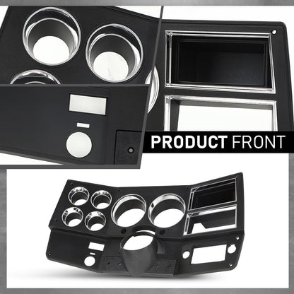 G-PLUS Dash Instrument Bezel w/Wiper Switch Hole Storage Box Compatible with 1981-1983 Chevy GMC Truck Blazer Suburban Black 14023004