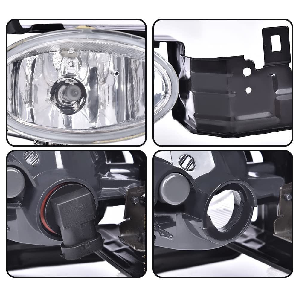 G-PLUS Bumper Fog Lights, Compatible with Honda Accord Sedan 2011 2012 Clear Lens Fog Lamps w/Switch Driver & Passenger Side