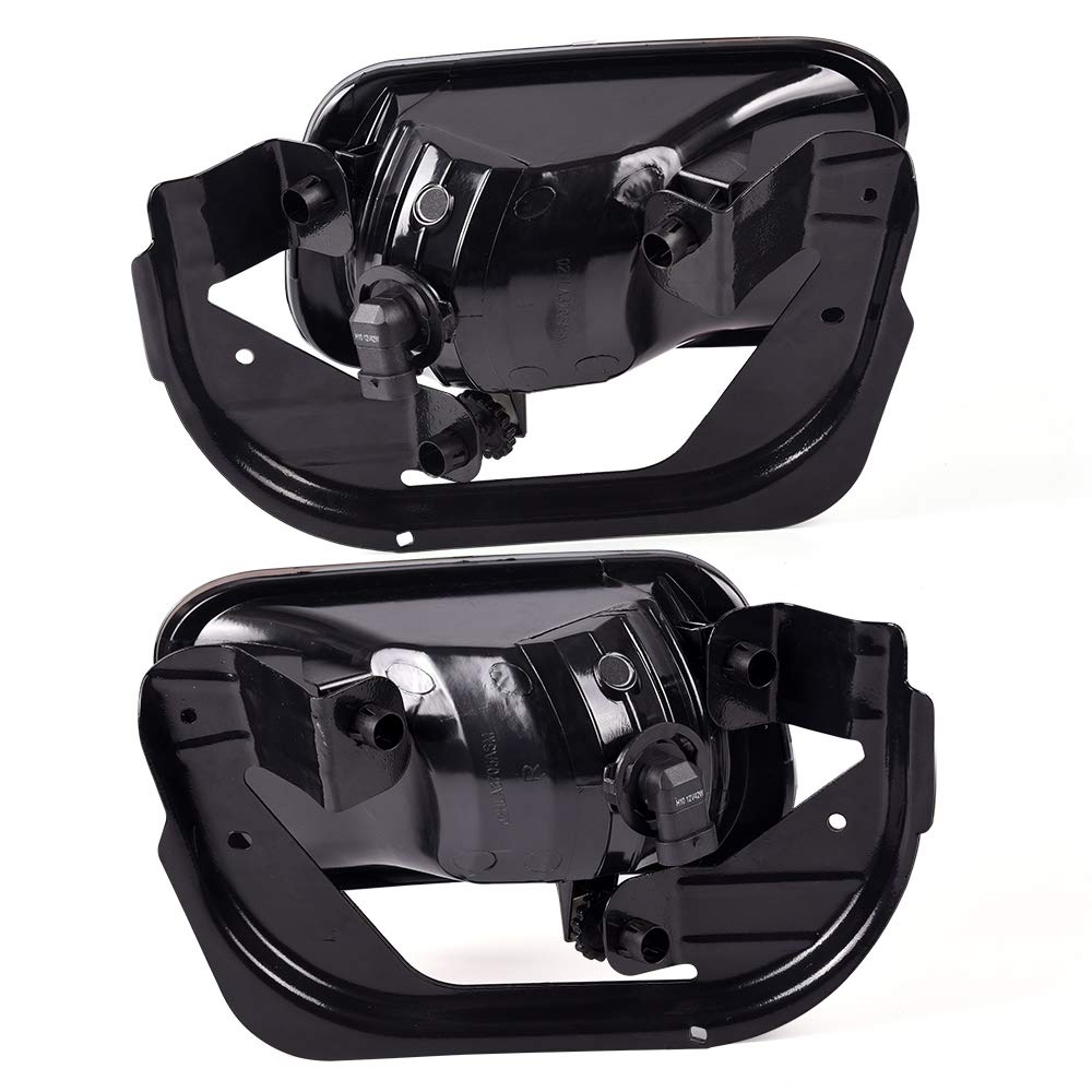 G-PLUS Smoke Lens Front Bumper Fog Lights Assembly Compatible With Dodge Ram 1500 2009-2012/Ram 2500 3500 2010-2018 Driving Lamps w/Bracket + H10 12V 42W Halogen Bulbs