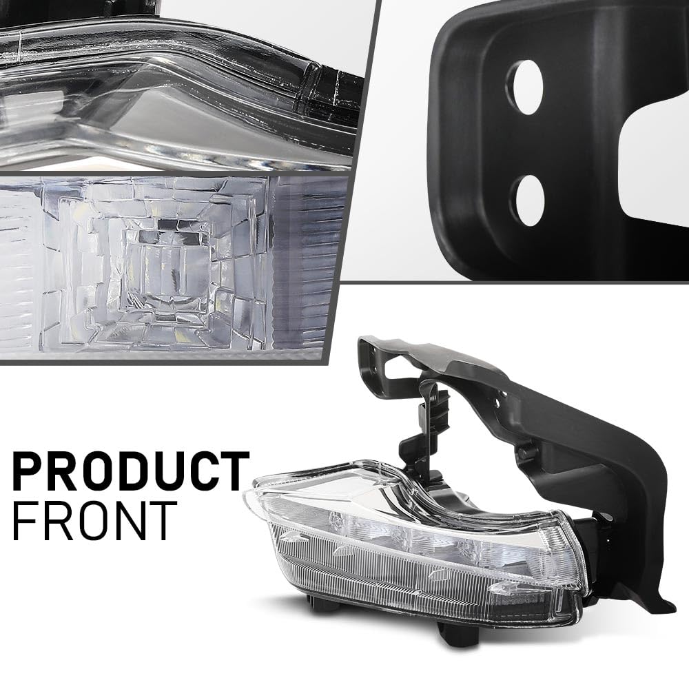 G-PLUS Pair LED DRL Daytime Running Light Driving Fog Lamp, Compatible with Toyota Highlander 2014-2016, Left Driver & Right Passenger Side 2PCS