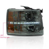 G-PLUS LED DRL Headlights, Fit 2007-2013 Chevy Silverado 1500/Fit 2007-2014 Chevy Silverado 2500 3500 & HD Models Bumper Headlamps, Smoky Lens Chrome Housing Amber Reflector,faros delanteros