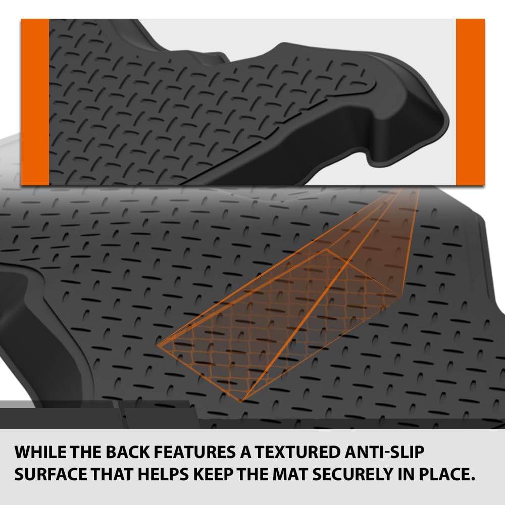 G-PLUS TPE Floor Mats Fit Ford E150 E250 E350 Econoline & Econoline Club Wagon 1997-2005 1st Row Truck Accessories Cargo Liners All Weather Protection 2PCS Black Alfombras para Carro