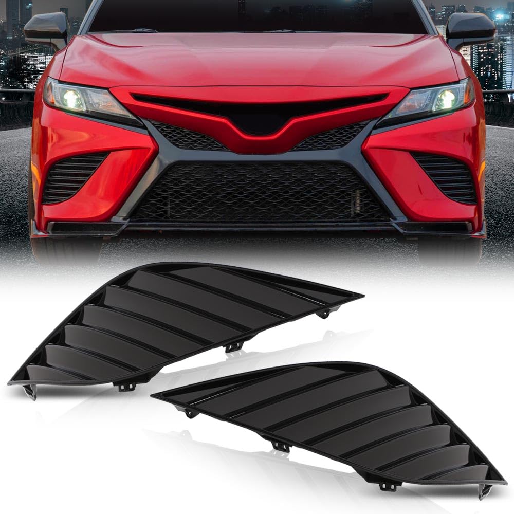 G-PLUS Front Bumper Fog Light Cover Bezel Driver and Passenger Side Compatible with Toyota Camry SE XSE 2018–2020 Fog Lamp Covers 8148106180 8148106170 TO1039211 TO1039210