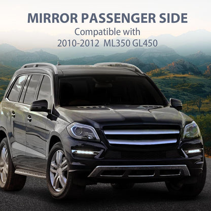 G-PLUS Mirror w/o Blind Spot Right Passenger Side Compatible with Benz ML350 GL450 2010 2011 2012 Black