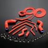G-PLUS Silicone Radiator Coolant Hose Kit Clamps + Vacuum Pipe Compatible with Subaru Impreza GC8 GF8 STI EJ20 WRX Turbo Red