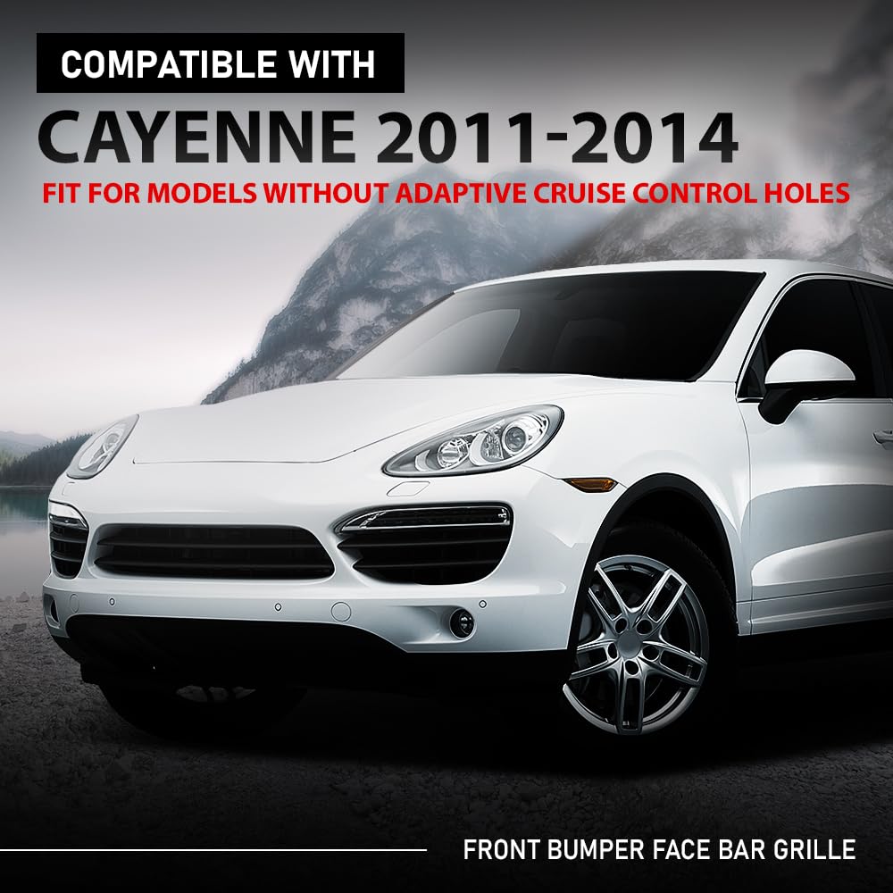 G-PLUS Front Bumper Face Bar Grille, Compatible with Porsche Cayenne 2011-2014, 95850568301, PO1036107