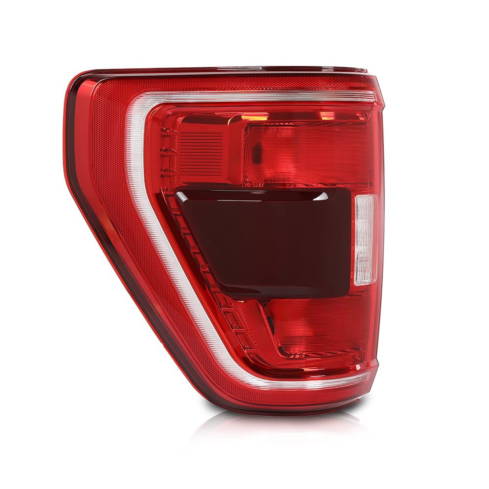 G-PLUS LED Tail Light Rear Brake Lamp Left Compatible with Ford F150 XLT 2021-2023 w/Blind Spot Fit for w/Factory Incandescent Model ML3Z13405C, ML3Z-13405-C Red Lens