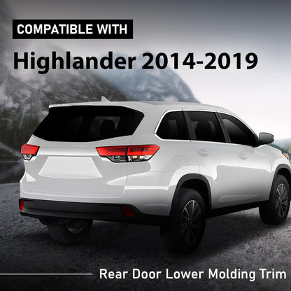G-PLUS Right Rear Door Flares Trim Lower Fender Molding Passenger RH Compatible with Toyota Highlander 2014-2019 75077-0E010