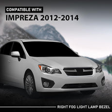 G-PLUS Fog Light Bezel for Subaru Impreza 2012-2014 Chrome Right Side Front View