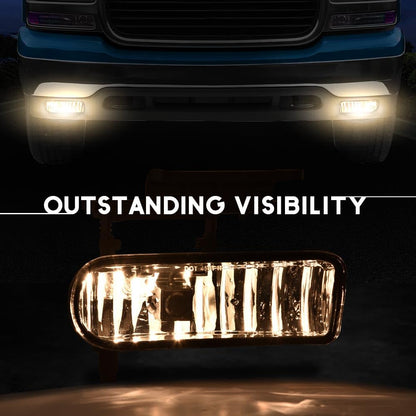 G-PLUS Headlight & Bumper Fog Lights Assembly - Compatible With Chevy Silverado Avalanche 2003-2006 / Fit for Silverado 1500HD 2003-2007 & 2500HD Left & Right SideBumper Headlamps,faros delanteros