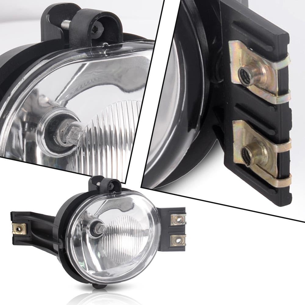 G-PLUS Front Bumper Fog Lights Compatible with Dodge Ram 1500 2002-2008/2003-2009 Ram 2500 3500/2004-2006 Durango Pair+Bulb Driver and Passenger Side Driving Lamps Clear Lens