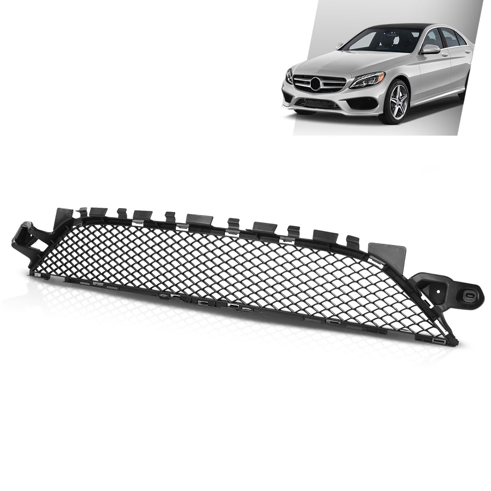 G-PLUS Bumper Grille Black Center Compatible with Benz C300 C43 AMG C450 AMG 4Matic 2015-2018, Fit For Models With AMG Styling Package 2058852123