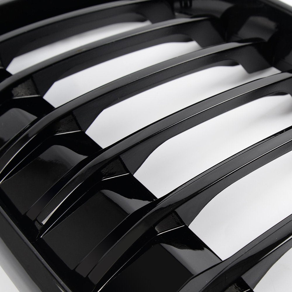 Black Front Bumper Kidney Grille Hood Grill Compatible for BMW F48 F49 X1 2016-2017