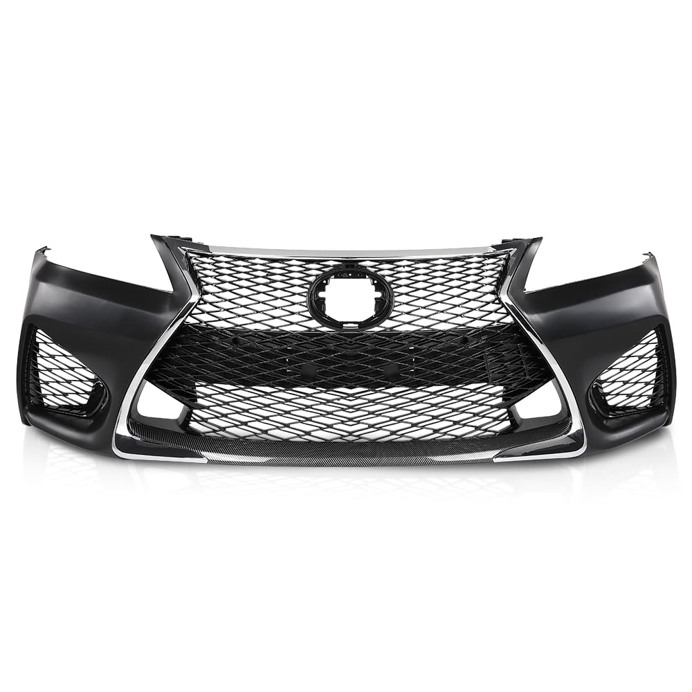 G-PLUS Front Bumper Set 6Pcs Compatible with 2013-2015 LX GS GS350 GS450 Conversion to 16+ GS F, (1 Front Bumper+1 Center Grille+2 Fog Lamp Frame+ 1 License Plate + 1 Small Bracket))