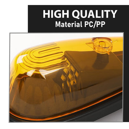 G-PLUS 5Pcs Amber Teardrop Cab Marker Lights 9 LED Cab Marker Light Top Clearance Roof Running Light Assembly with Wiring Pack Fit for Trucks Trailer Vans Pickups RV Tractor Yellow