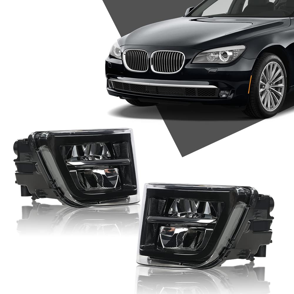 G-PLUS 2x Front Bumper Fog Lights Compatible with BMW 7er Facelift F01 / F02 LCI (ab Baujahr 07/2012) 63177311287, 63177311288 Fog Lamp Accessories neblineros para autos delantero faros antiniebla