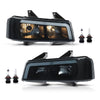 G-PLUS LED Headlights Assembly Front Headlamps Replacement Compatible with Chevy Express GMC Savana 1500 2003-2014, Fit Chevy Express GMC Savana 2500 3500 2003-2023 Smoke Lens Black Housing