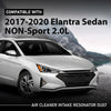 G-PLUS Air Cleaner Intake Resonator Dust Compatible with Hyundai Elantra Sedan NON-Sport 2.0L 2017-2020 Black