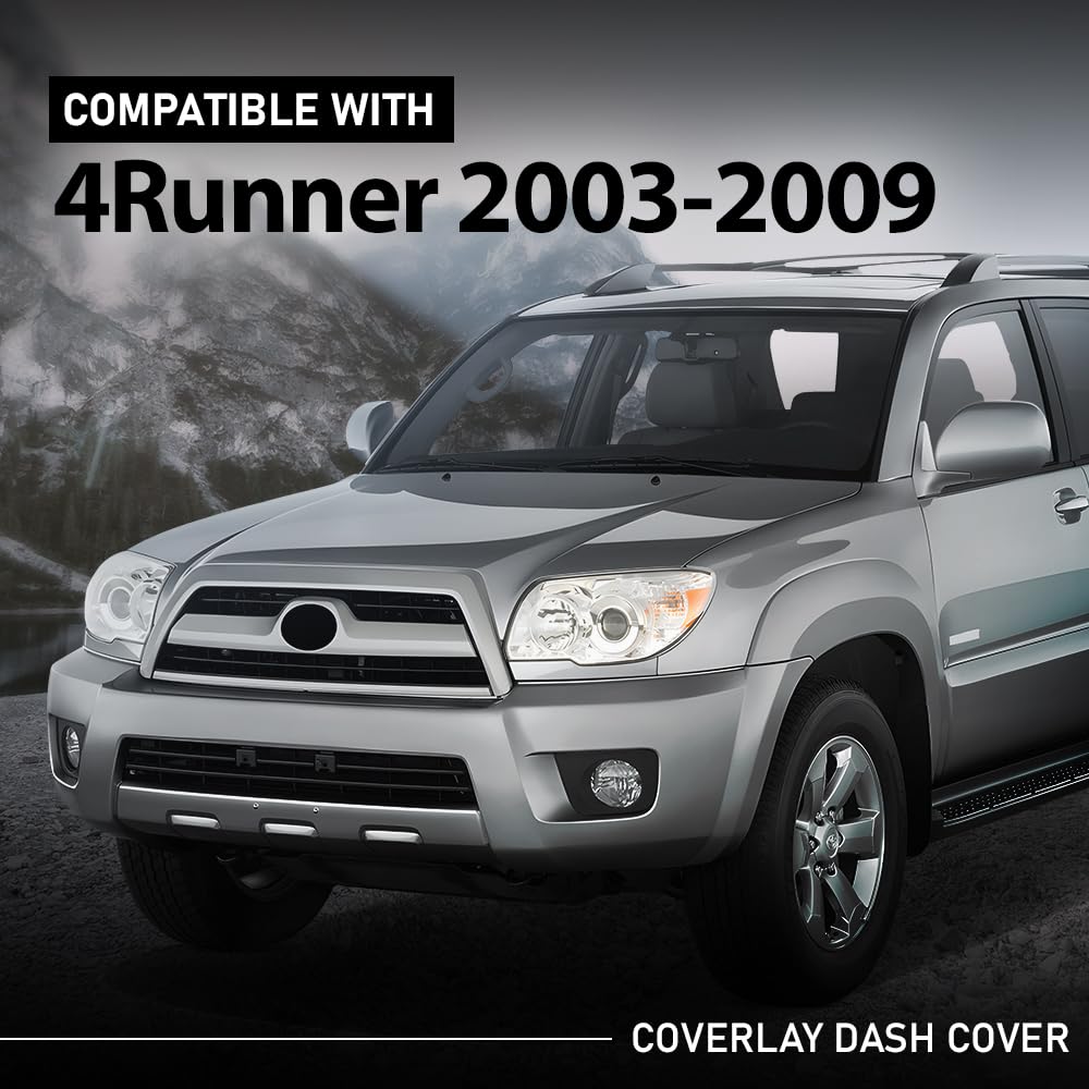 G-PLUS TPE Dash Cover Bezel Compatible with Toyota 4Runner 2003 2004 2005 2006 2007 2008 2009 11308SBLK Dashboard