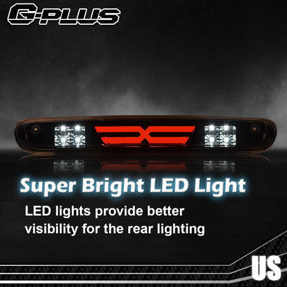 G-PLUS LED Third Brake Light Compatible With 07-14 Chevy Silverado/GMC Sierra,3RD LED Bar Brake/Cargo Light,Type X (Smoky lens Black Housing Amber Reflector)