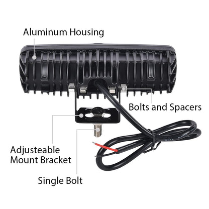 G-PLUS 2pcs 6 Inch LED Work Light Bar with Bracket LED Pods Fog Light Compatible with Pickup Wagon UTB Cab ATV SUV Truck Boat Bus/Sport Utility 4WD 4X4 Mining Marine Car Excavator